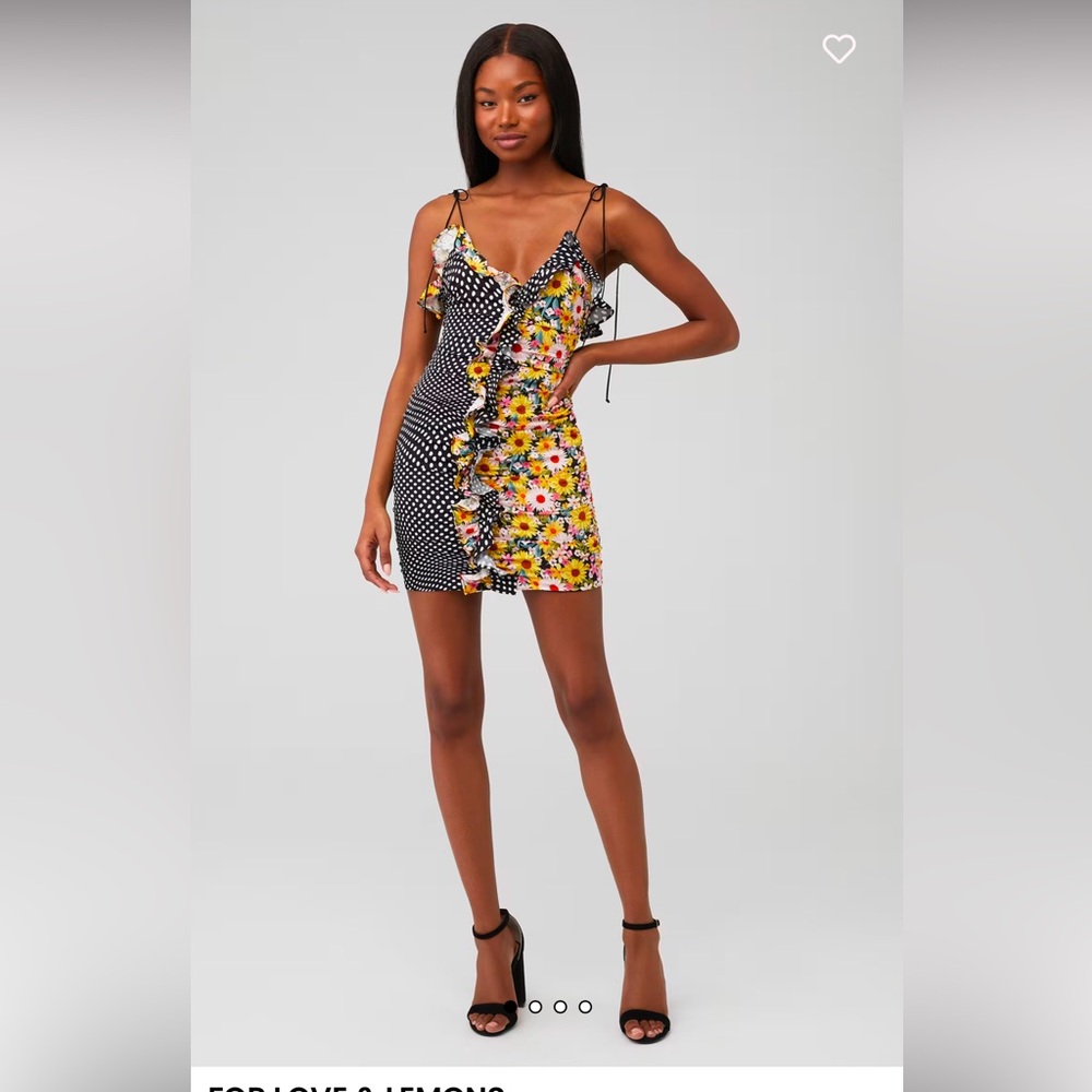 NWT For Love & Lemons Mochi Ruffle Mini Dress – Size Small – Coquette/Fairycore